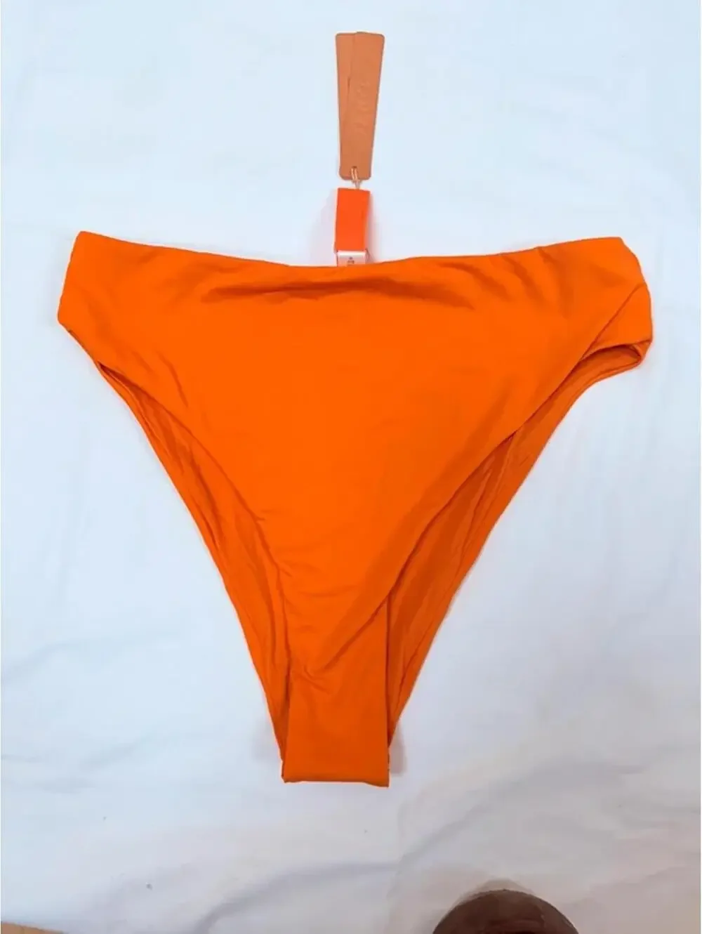 SKIMS Signature Swim Mid Waist Bikini Bottom Tangerine Orange Size M NWT
